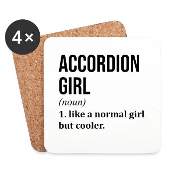 Accordéon Accordéon Accordéon - Dessous de verre (lot de 4) - blanc - Devant