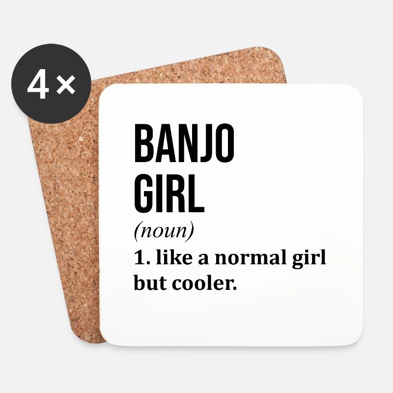 Banjo - Untersetzer (4er-Set) - Weiß