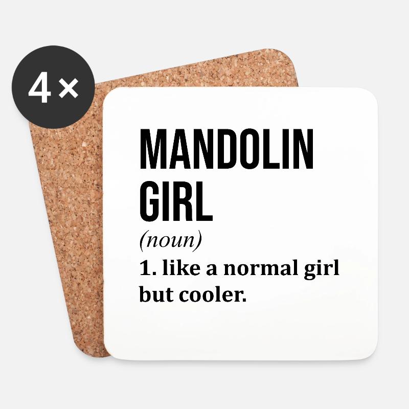 Mandoline - Untersetzer (4er-Set) - Weiß