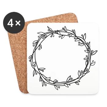 Frame round branch - Coasters (set of 4) - white - Front