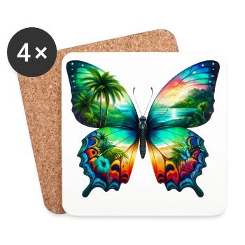 Schmetterling - Untersetzer (4er-Set) - Weiß - Vorne