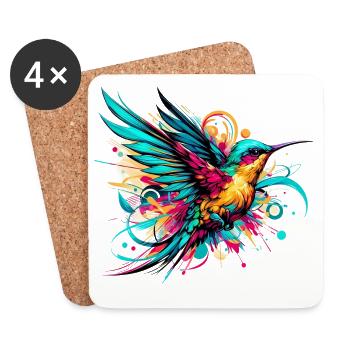 Colibri - Dessous de verre (lot de 4) - blanc - Devant