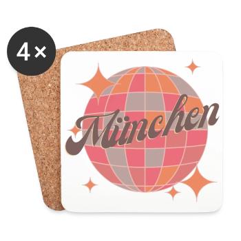 München City Retro Vintage pink party stadt - Untersetzer (4er-Set) - Weiß - Vorne