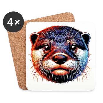 Otter - Coasters (set of 4) - white - Front