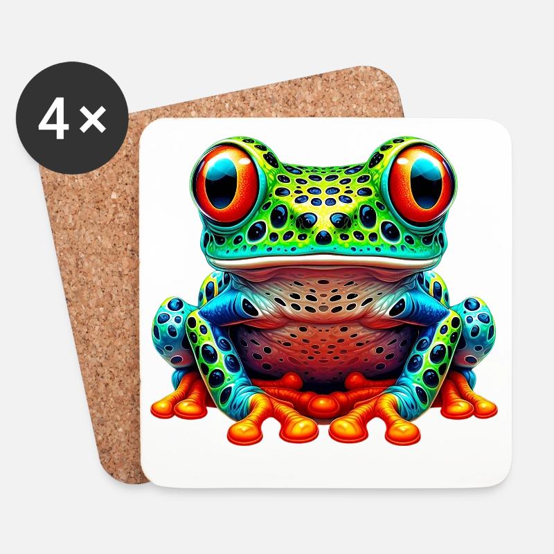 Frosch - Untersetzer (4er-Set) - Weiß
