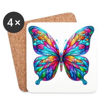 Schmetterling - Untersetzer (4er-Set) - Weiß - Vorne