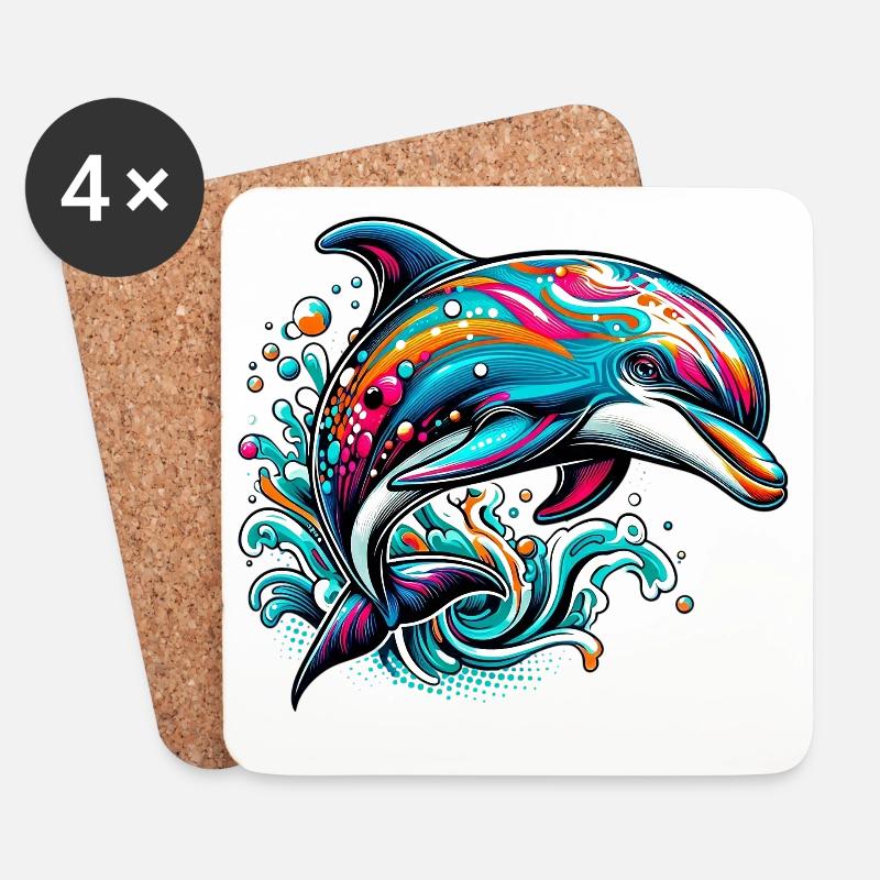 Dolphin - Coasters (set of 4) - white