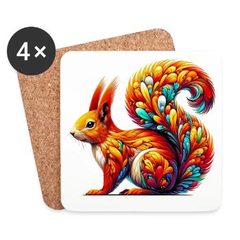 Squirrel - Coasters (set of 4) - white - Front