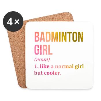 Badminton - Coasters (set of 4) - white - Front