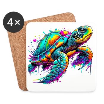 Turtle - Coasters (set of 4) - white - Front