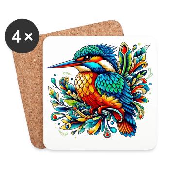 Kingfisher - Coasters (set of 4) - white - Front