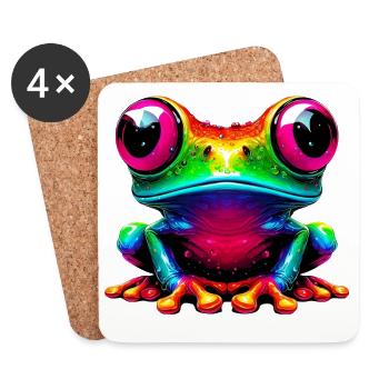 Frosch - Untersetzer (4er-Set) - Weiß - Vorne