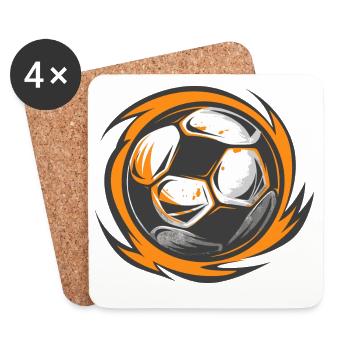 Illustration de football - Dessous de verre (lot de 4) - blanc - Devant