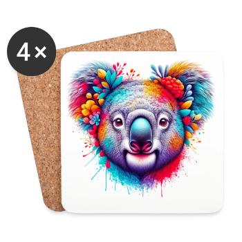 Koala - Dessous de verre (lot de 4) - blanc - Devant
