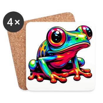 Frosch - Untersetzer (4er-Set) - Weiß - Vorne