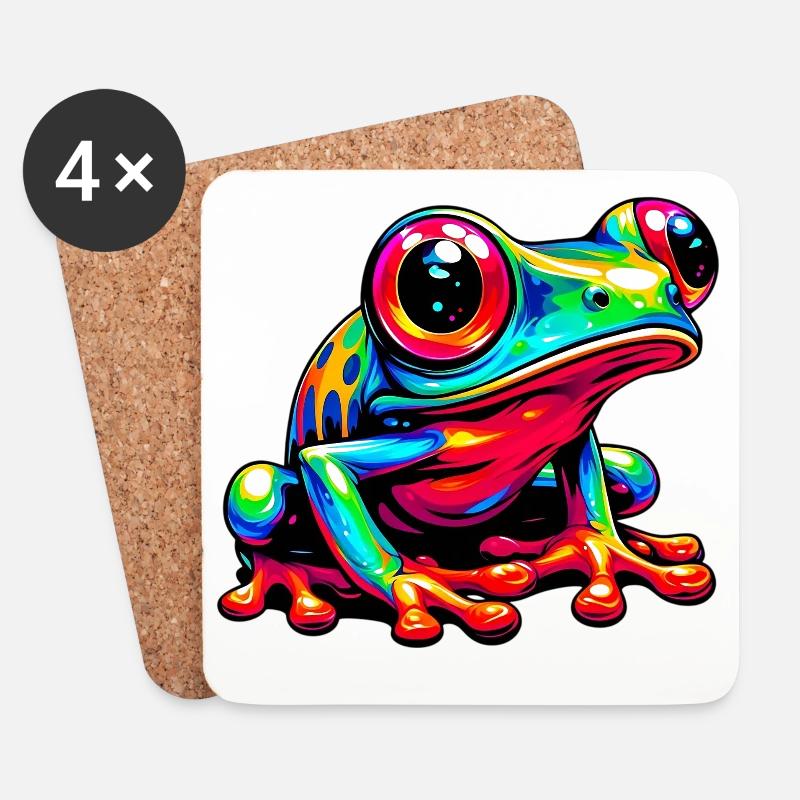 Frosch - Untersetzer (4er-Set) - Weiß