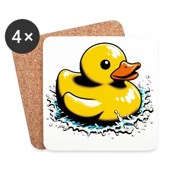 Caneton Canard Canard Canard - Dessous de verre (lot de 4) - blanc - Devant