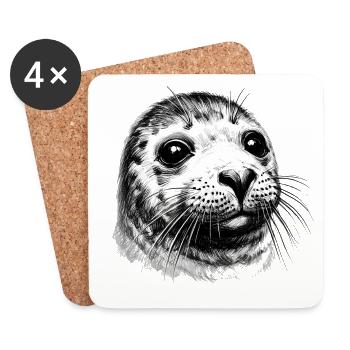 Seal - Coasters (set of 4) - white - Front
