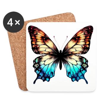 Papillon - Dessous de verre (lot de 4) - blanc - Devant