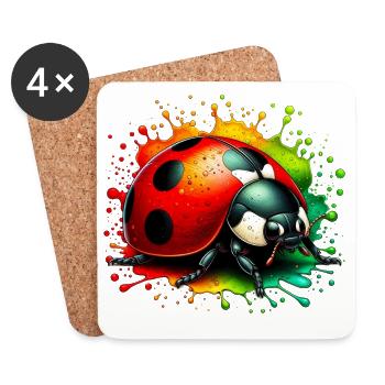 Coccinelle - Dessous de verre (lot de 4) - blanc - Devant