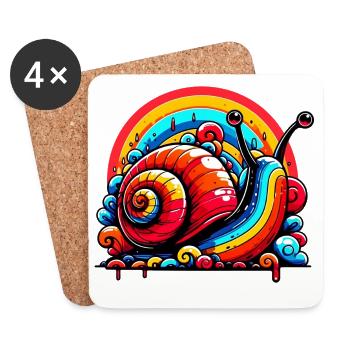 Escargot - Dessous de verre (lot de 4) - blanc - Devant