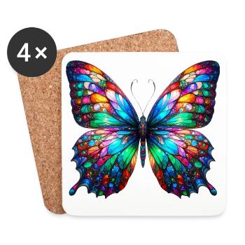 Schmetterling - Untersetzer (4er-Set) - Weiß - Vorne