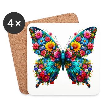 Schmetterling - Untersetzer (4er-Set) - Weiß - Vorne