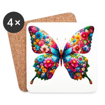 Schmetterling - Untersetzer (4er-Set) - Weiß - Vorne