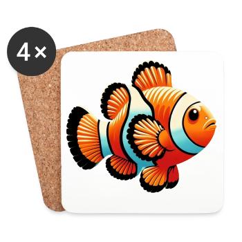 Clownfische - Untersetzer (4er-Set) - Weiß - Vorne