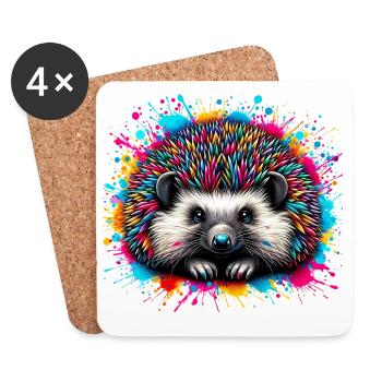Hedgehog - Coasters (set of 4) - white - Front