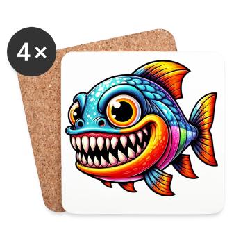 Piranha - Coasters (set of 4) - white - Front