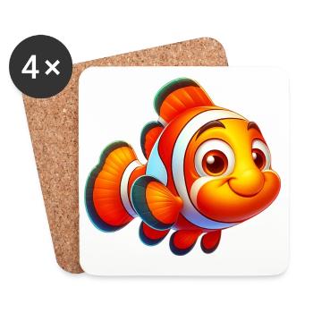 Clownfische - Untersetzer (4er-Set) - Weiß - Vorne