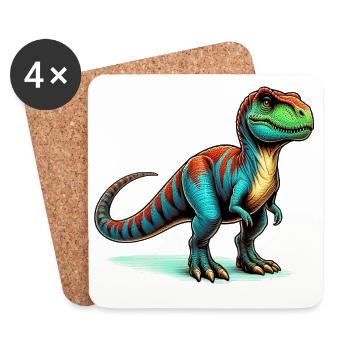 Dinosaure - Dessous de verre (lot de 4) - blanc - Devant
