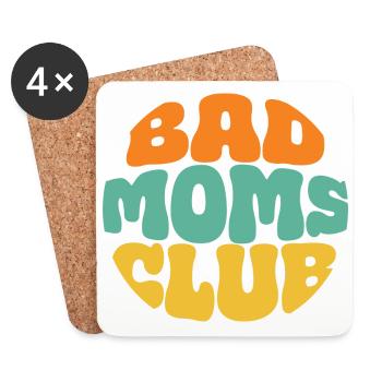 bad moms club retro logo kreis - Untersetzer (4er-Set) - Weiß - Vorne