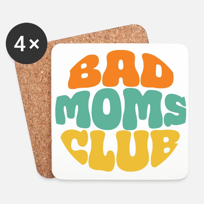 bad moms club retro logo kreis - Untersetzer (4er-Set) - Weiß