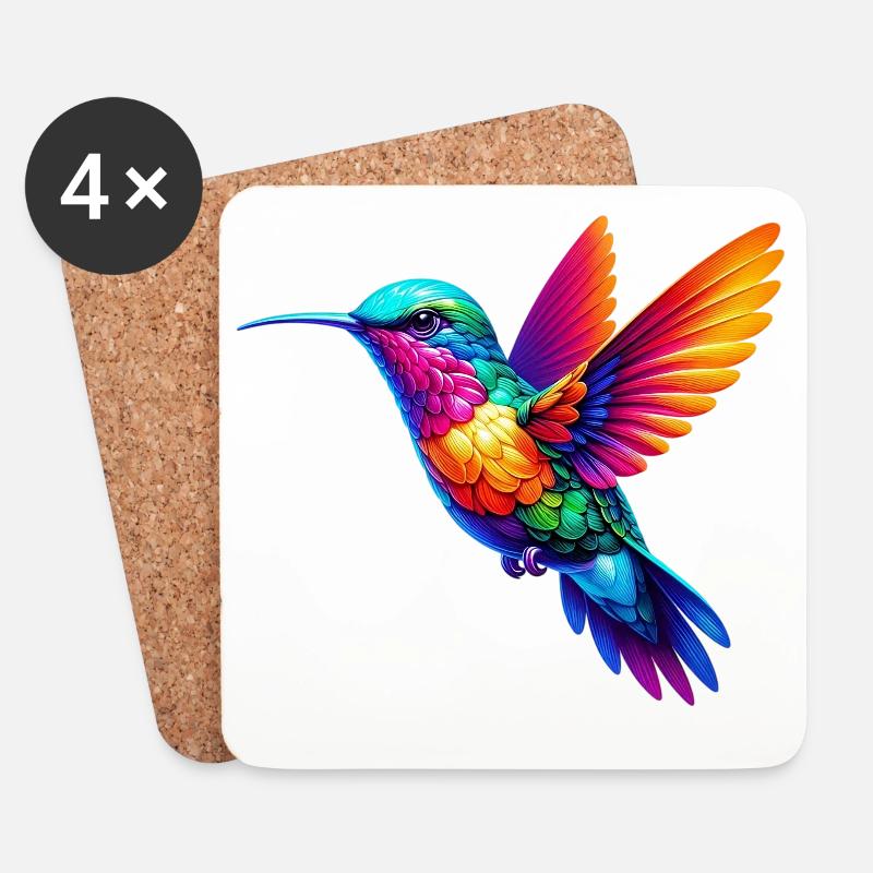 Kolibri - Untersetzer (4er-Set) - Weiß