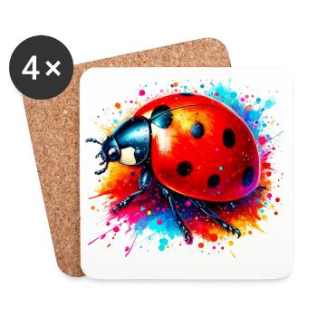 Coccinelle - Dessous de verre (lot de 4) - blanc - Devant