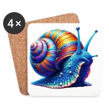 Schnecke - Untersetzer (4er-Set) - Weiß - Vorne
