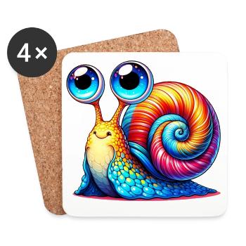 Snail - Coasters (set of 4) - white - Front