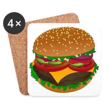 Leckerer Burger Genuss - Untersetzer (4er-Set) - Weiß - Vorne
