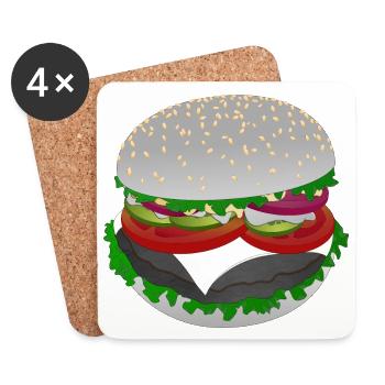 Burger-Style: Salat mit Biss - Untersetzer (4er-Set) - Weiß - Vorne