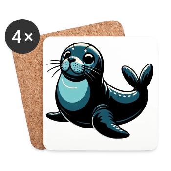 Seal - Coasters (set of 4) - white - Front