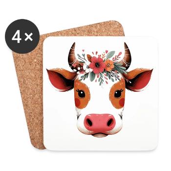 Cow - Coasters (set of 4) - white - Front