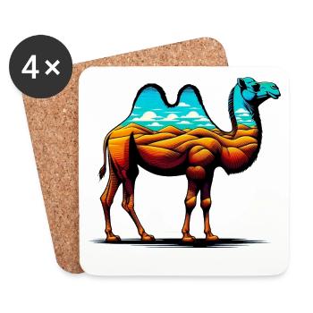 Chameau - Dessous de verre (lot de 4) - blanc - Devant