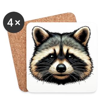 Raccoon - Coasters (set of 4) - white - Front