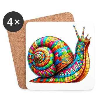 Snail - Coasters (set of 4) - white - Front