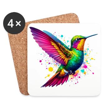 Kolibri - Untersetzer (4er-Set) - Weiß - Vorne