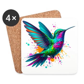Colibri - Dessous de verre (lot de 4) - blanc - Devant