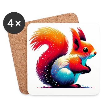 Squirrel - Coasters (set of 4) - white - Front