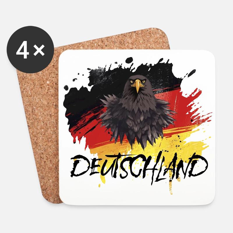 deutscher Adler Deutschlandfahne Bundesadler - Untersetzer (4er-Set) - Weiß